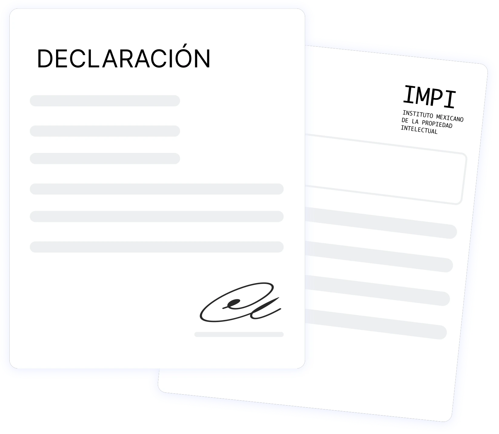Simulación de declaración de marca