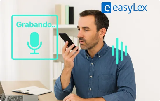 Persona usando la validación de voz